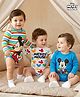 Babyhug Disney Interlock Knit Full Sleeves Onesies with Mickey Mouse Graphics Pack of 3- White  & Blue