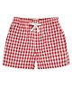 Young Birds Checked Shorts -   Cherry