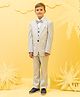 One Friday Full Sleeves Solid 3 Piece Suit Set - Beige