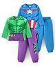 Babyhug Marvel Single Jersey Knit   Full Sleeves Night Suit with Avengers Graphics Pack of 2- Blue Green & Purple