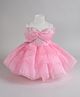 TINY MINY MEE Elastane Sleeveless Bow Embellished   Knee Length Dress - Pink