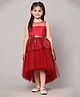 Toy Balloon Kids Sleeveless Sequin Embellished High Low Dress - Maroon