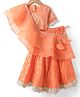 Lil' Drama Half Sleeves Gota Embellished Lehenga Choli Set - Orange
