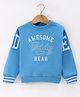 Little Kangaroos Fleece Knit Full Sleeves Sweatshirt With Text Print - Blue