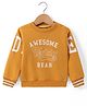 Little Kangaroos Fleece Knit Full Sleeves Sweatshirt With Text Print - Canary