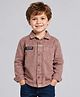 Little Kangaroos 100% Cotton Woven Full Sleeves Solid Colour Shirt - Tan