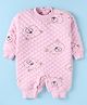 Little Kangaroos Knitted Full Sleeves Romper With Bear Print- Pink