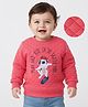 Little Kangaroos Fleece Knit Full Sleeves Sweatshirts With Quilted Design & Dog Patch Detailing - Coral