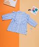 PURPLE UNITED KIDS Full Sleeves Frill Detailed Abstract Printed Top - Blue & White