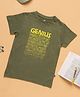 PURPLE UNITED KIDS Half Sleeves Genius Text Printed Tee - Olive