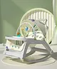 New Born to Toddler 5 in 1 Baby Rocker cum Booster Seat with Multi Position Reclining chair I Removable Meal Tray I Hanging Toys & Music - Light Green