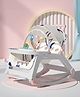 New Born to Toddler 5 in 1 Baby Rocker cum Booster Seat with Multi Position Reclining chair I Removable Meal Tray I Hanging Toys & Music - Pink