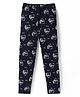 Doreme Girl Lycra Knit Full Length Heart Printed Lounge Pant - Navy Blue