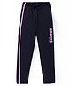 Doreme Lycra Knit Full Length Lounge Pants With Text Print - Navy