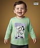 Babyoye Disney Cotton Knit Full Sleeves T-Shirt With Mickey Mouse Graphics - Sea Green