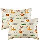 Filymore Cartoon Printed Pillow Covers | Made with Pure Microfiber Soft & Skin Friendly Pillow Cases | Size (17 x 27 inch, OFF WHITE) Set of 2
