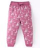 Doreme Single Jersey Knit Full Length Legging with Eiffel Tower Print - Pink