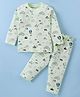 Doreme Single Jersey Knit Full Sleeves Aeroplane Print Night Suit - Mint