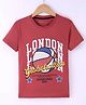Doreme Single Jersey Half Sleeves T-Shirt with Basket Ball & Text Print  - Dark Red