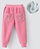 Kookie Kids Full Length Lounge Pant With Pearl & Bow Applique - Pink