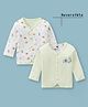 Simply Interlock Knit Full Sleeves Animal Printed Reversible Vest - Mint