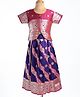 Bhartiya Paridhan Silk Woven Half Sleeves Floral Embroidered Choli Lehenga Set with Lace Detailing - Pink & Purple