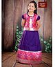 Bhartiya Paridhan Silk Woven Half Sleeves Floral Foil Printed Choli Lehenga Set - Purple