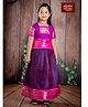 Bhartiya Paridhan Silk Woven Half Sleeves Solid Colour  Choli Lehenga Set - Purple