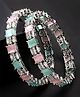 NVR Women Set of 2 Multi-Coloured CZ Stone-Studded Handcrafted Bangles - Multicolor(2.6)