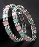 NVR Women Set of 2 Multi-Coloured CZ Stone-Studded Handcrafted Bangles - Multicolor(2.8)