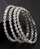 NVR Women Set of 4 Silver-Plated CZ Stone-Studded Handcrafted Bangles - Silver(2.4)