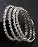 NVR Women Set of 4 Silver-Plated CZ Stone-Studded Handcrafted Bangles - Silver(2.8)