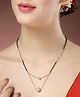 NVR Women Rose Gold CZ Stone-Studded & Beaded Layered Mangalsutra - Rose Gold