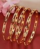 NVR Women Set of 4 Gold-Plated CZ Stone-Studded Bangles - Gold(2.6)