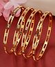 NVR Women Set of 4 Gold-Plated CZ Stone-Studded Bangles - Gold(2.8)