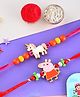 CraftVatika Rakhi Gift Combo for Brother Kids Rakhi Set of 2 for Kids Rakhi with Fridge Magent Door Décor Multicolor