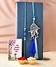 CraftVatika Evil Eye Bhaiya Bhabhi Rakhi for Brother Rakshabandhan Rakhi Set of 2 Rakhi with Fridge Magnet Gift Silver & blue