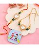 CraftVatika Rakhi for Brother & Bhabhi, Couple Rakhi for Bhaiya Bhabhi, Rakhi with Fridge Magent for Door Décor Green & Golden