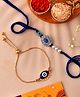 CraftVatika Bhaiya Bhabhi Evil Eye Rakhi for Brother Designer Rakhi for Bhaiya Bhabhi Rakhi with Fridge Magnet Blue
