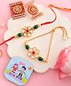 CraftVatika Rakhi Couple Pair for Bhai Designer for Brother Bhabhi with Magnet Multicolor