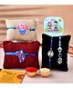 CraftVatika Rakhi Magnet Combo Set of 4 for Brother Bhaiya Bhabhi Rakhi for Brother Rakshabandhan Rakhi Set of 4 Multicolor
