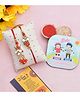 CraftVatika Rakhi Couple Pair for Bhai Designer for Brother Bhabhi with Magnet Multicolor