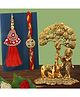 CraftVatika Rakhi Gift Combo Set for Brother & Bhabhi, Rakshabandhan Lumba Rakhis for Bhabhi Showpiece, Janmashtami Gift for Brother, Multicolor