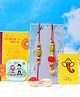 CraftVatika Rakhi Couple Pair for Bhai Designer for Brother Bhabhi with Magnet Multicolor