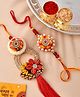 CraftVatika Rakhi for Brother & Bhabhi Set of 2 Designer Lumba for Bhabhi Pearl Bhaiya Boy Rakshabandhand Rakhi, Fridge Multicolor