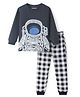 Pine Kids Single Jersey Knit Full Sleeves Night Suit Space Theme Print - Grey & White