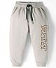 Smarty Boys Looper Knit Full Length Jogger Pant with Text Print - Beige