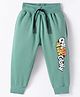 Smarty Boys Looper Knit Full Length Text Printed Fleece Trackpant - Mint