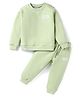 Smarty Boys Premium Stretch Fleece Knit Full Sleeves Winter Wear Co-Ord Set With Text Print - Light Green
