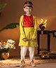 Vastramay Silk Blend Full Sleeves Embroidered Janmashtami Special Kurta With Dhoti Set - Yellow